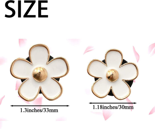6 Pcs Daisy Flower Air Vent Clip Air Conditioning Outlet Clip Car Air Freshener Clip Car Interior Decor Charm Colorful Car Interior Accessories for Girls Women (White)