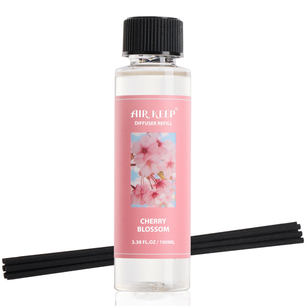 Airkeep Reed Diffuser Set,3.38 fl oz (100 ml) - Cashmere Vanilla Oil Diffusers with 8 Reed Sticks, Home Fragrance Reed Diffuser for Bathroom Shelf Decor