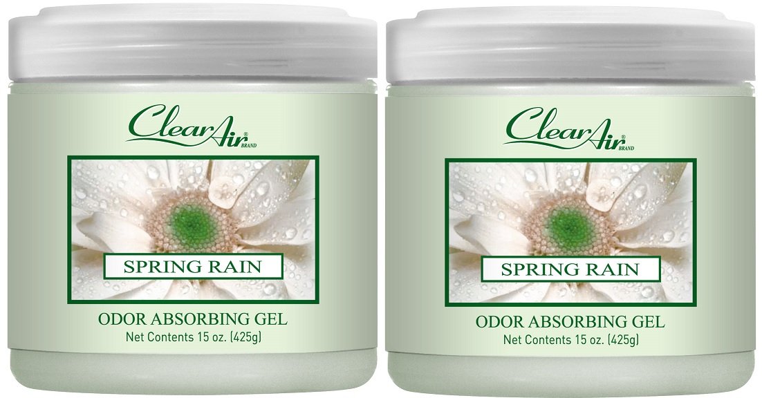 Clear Air 15oz Gel Odor Eliminator - Absorb & Remove Strong Odors from Pets, in Bathrooms, Basements, Garage, Cars, RVs & Boats - Eliminate Tough Odors with Essential Oils (Vanilla Lavender, 2-Pack)