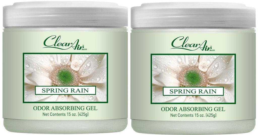 Clear Air 15oz Gel Odor Eliminator - Absorb & Remove Strong Odors from Pets, in Bathrooms, Basements, Garage, Cars, RVs & Boats - Eliminate Tough Odors with Essential Oils (Fresh Linen, 2-Pack)