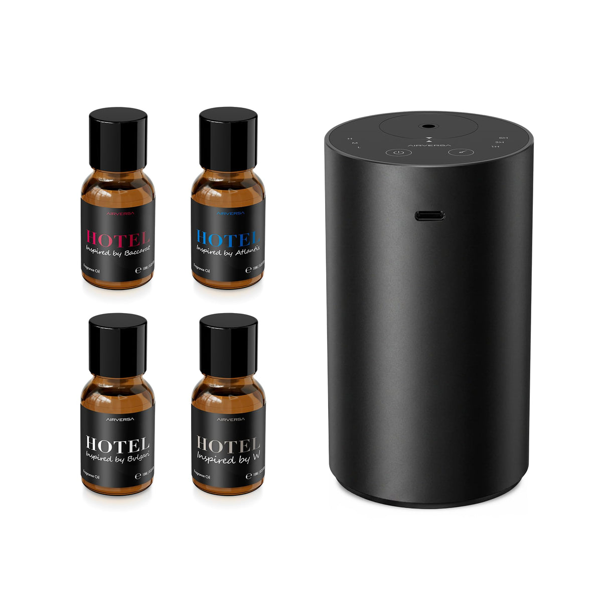 Airversa ADX Waterless Essential Oil Diffuser Starter Kit, Black