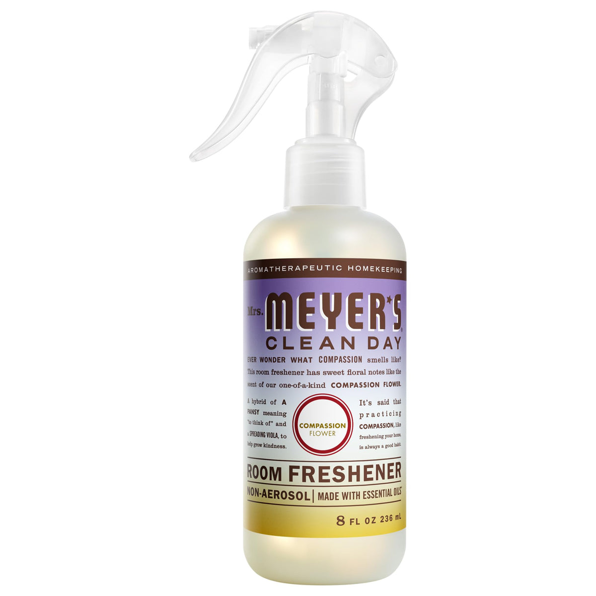 MRS. MEYER'S CLEAN DAY Room and Air Freshener Spray, Non-Aerosol Spray Bottle Infused with Essential Oils, Lavender, 8 fl. oz