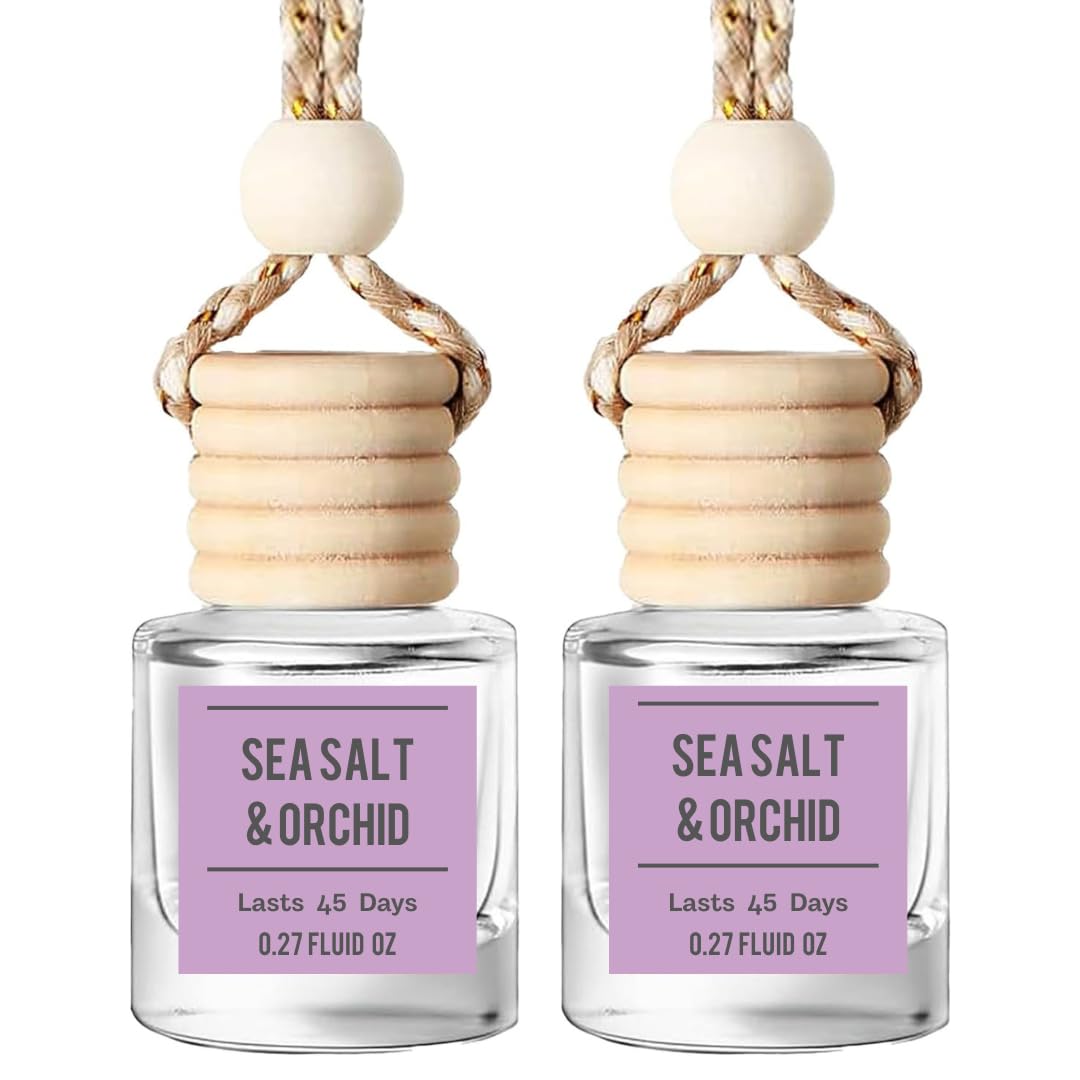 Amber & Vanilla Hanging Car Air Freshener & Oil Diffuser, 2-Pack