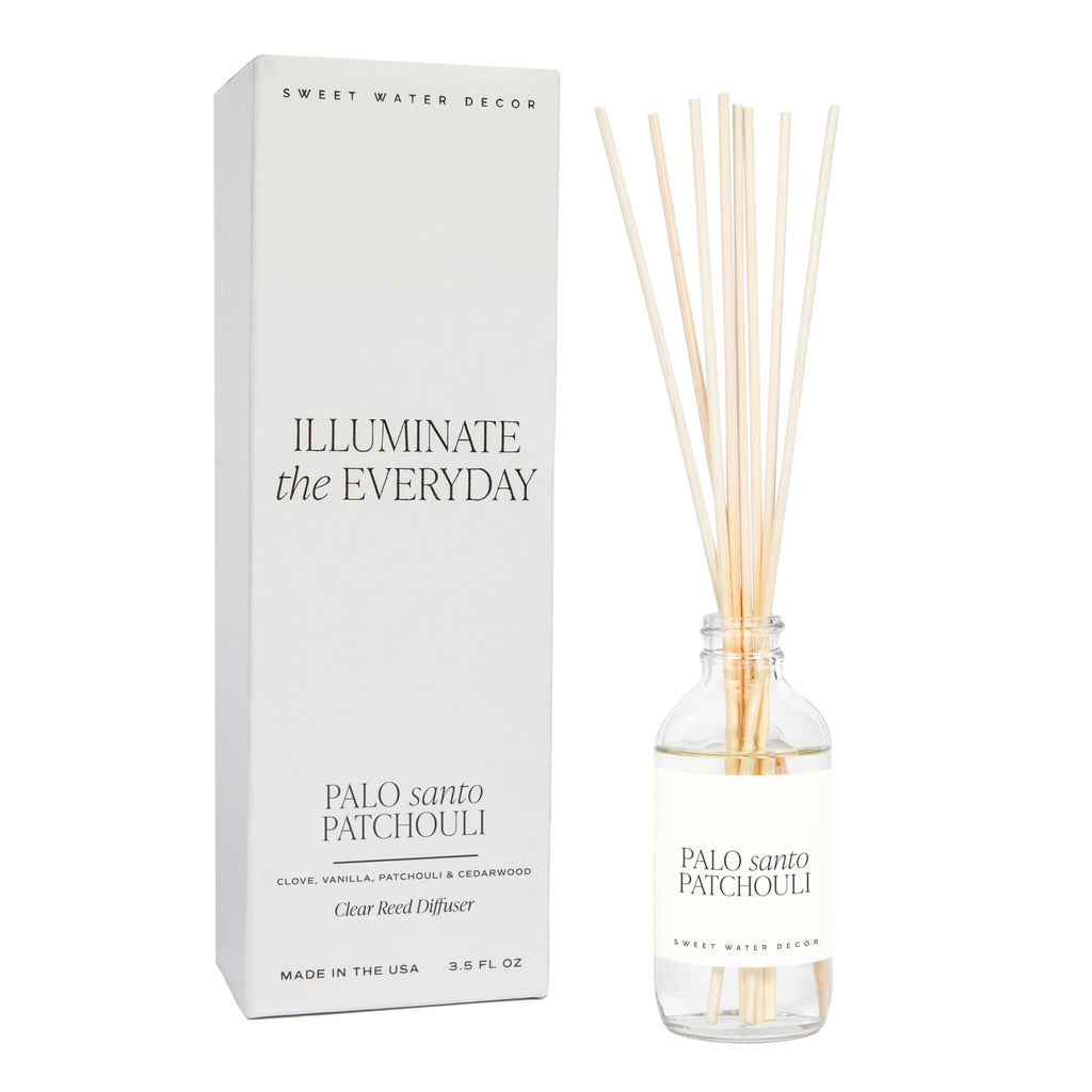 Sweet Water Decor Non-Toxic Cashmere and Vanilla Reed Diffuser Set, Cashmere, Sandalwood, Milky Coconut, Bourbon Vanilla Scented Diffuser for Home, Light Fragrance, Made in the USA, 3.5 FL OZ