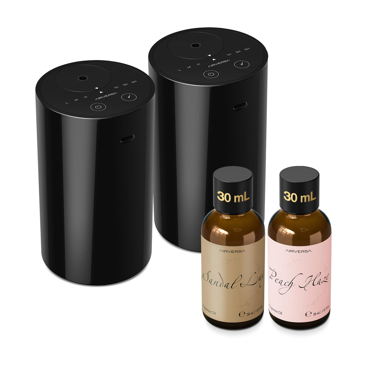 Airversa AN8 Waterless Essential Oil Diffuser Starter Kit, Black