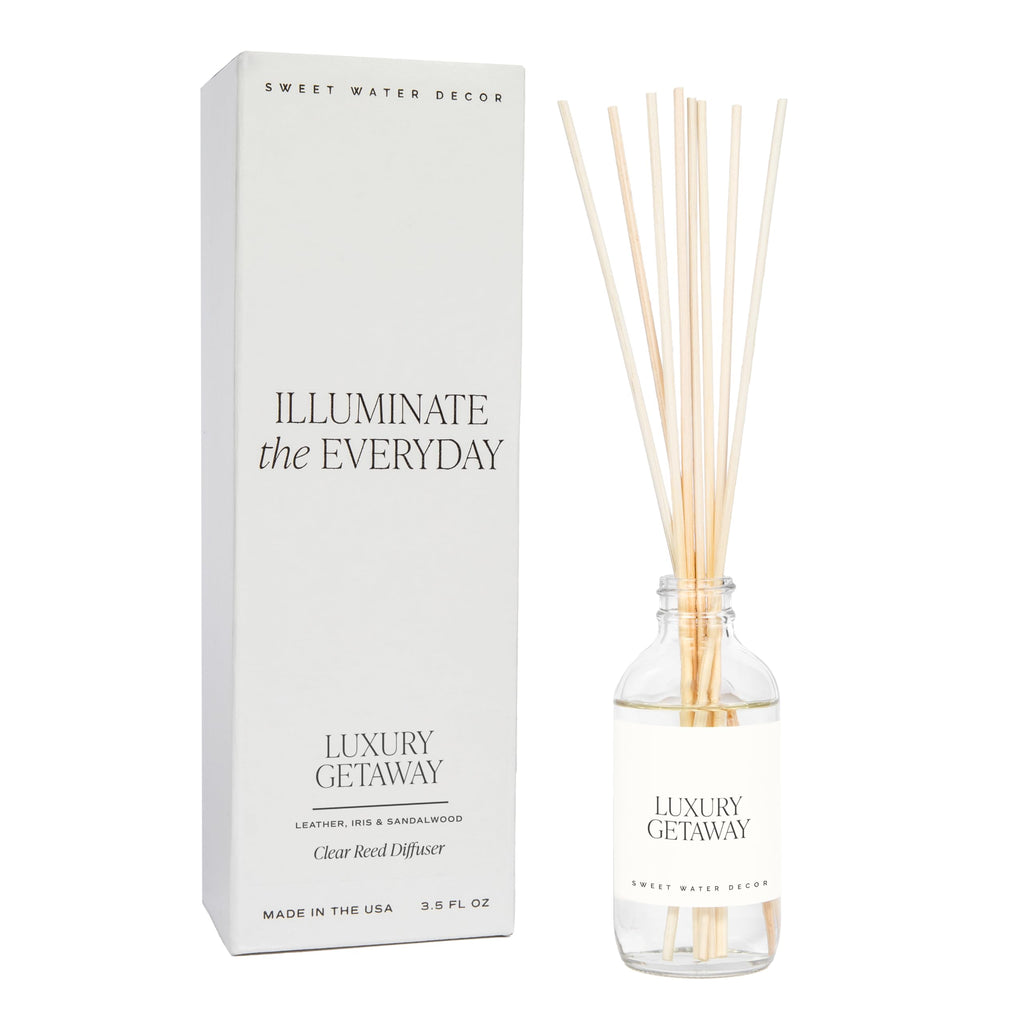 Sweet Water Decor Salt & Sea Reed Diffuser Set - Sea Salt Citrus & Musk Amber Scent Diffuser - Reed Diffusers for Home with Long Lasting Fragrance - Non-Toxic Oil Reed Diffuser - Made in the USA