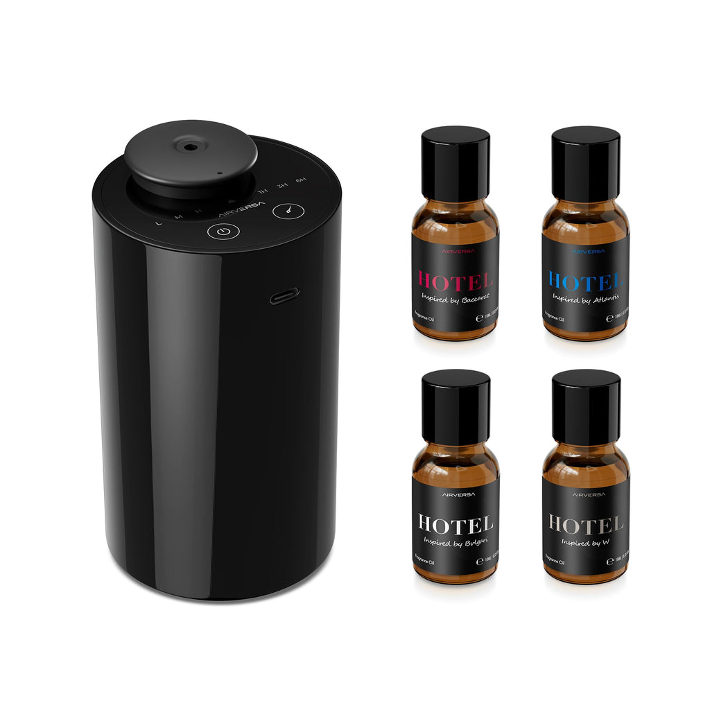 Airversa AN6 Waterless Diffuser for Essential Oil for Home, Room, Black