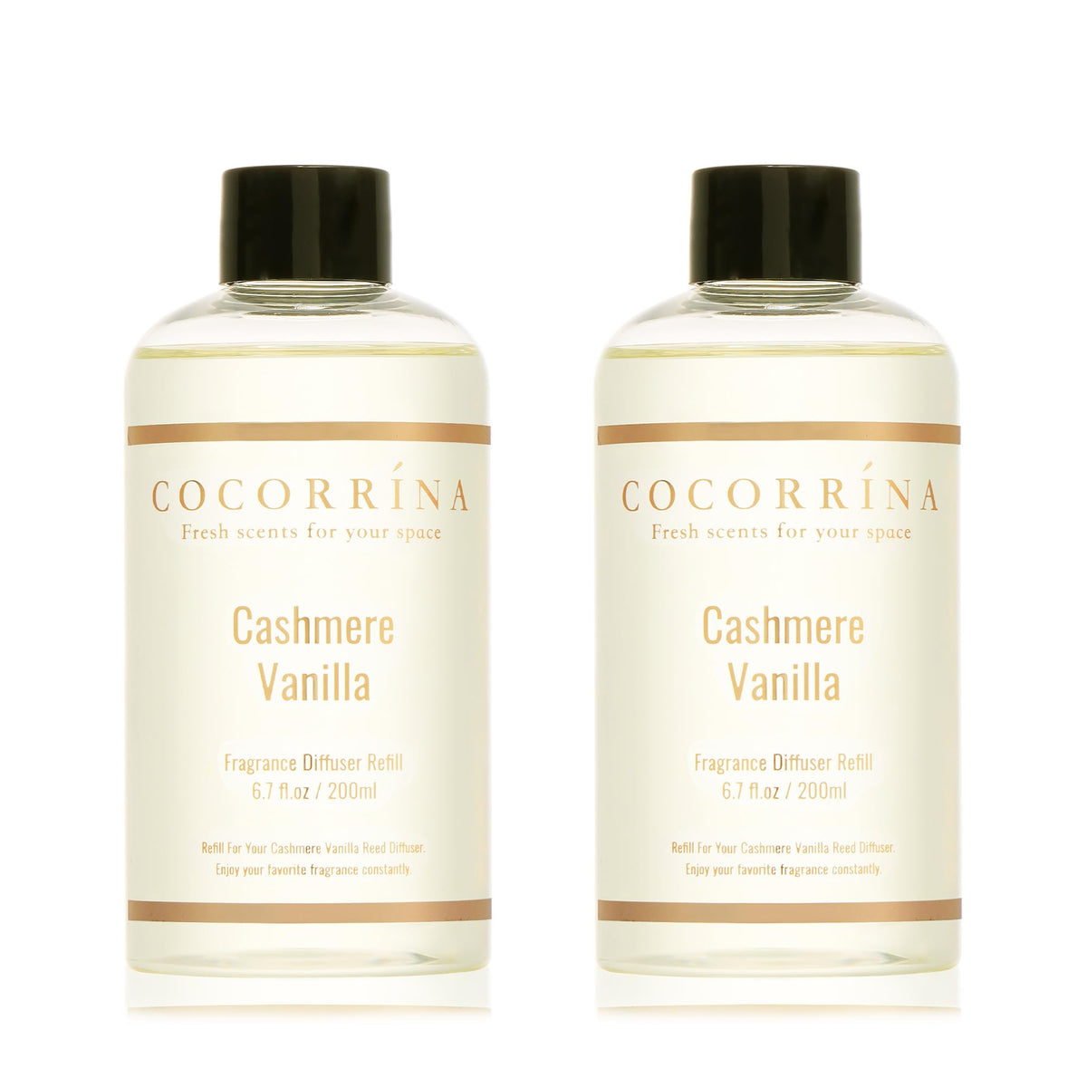 Cocorrína Reed Diffuser Set, 6.7 fl.oz Clean Linen 2 Packs Scented Diffuser with Sticks Home Fragrance Reed Diffuser for Bathroom Shelf Decor