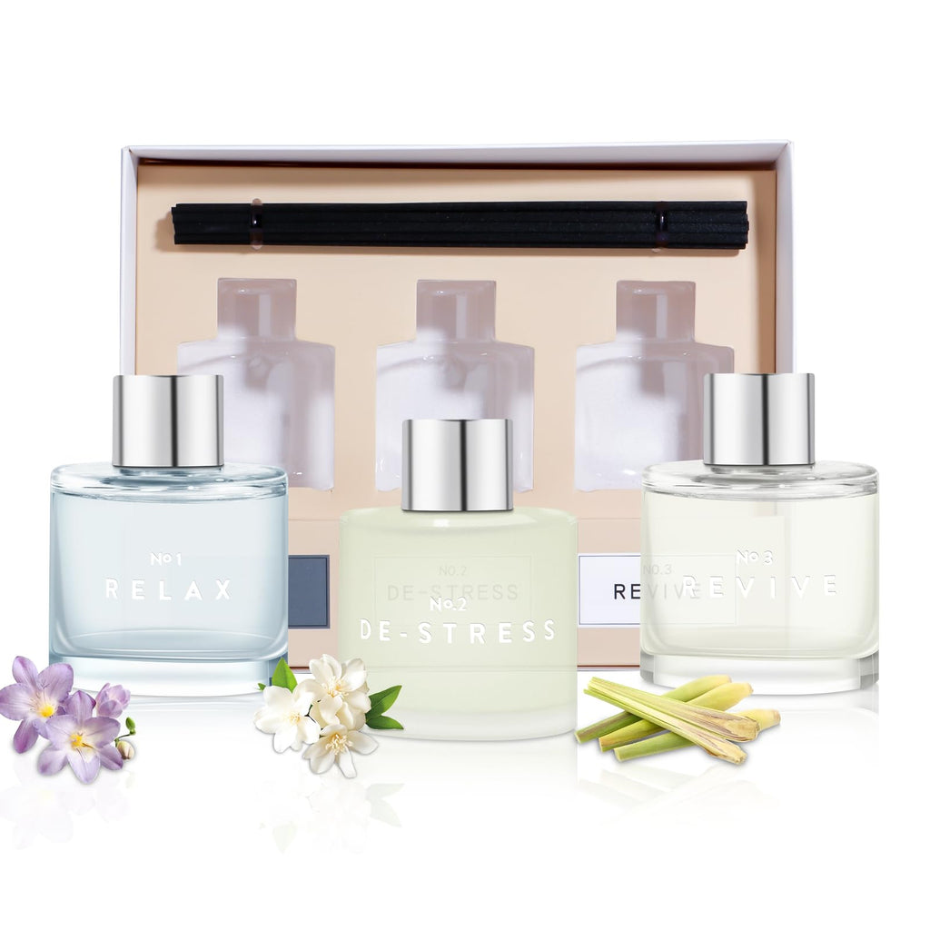 3 Pack Fragrance Reed Diffuser, 50ML Lavender Jasmine Lemongrass