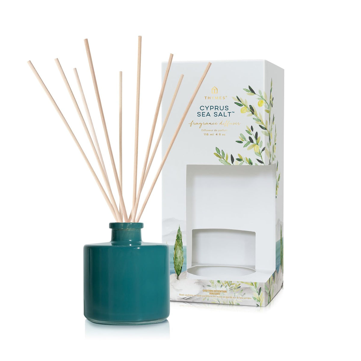 Thymes Petite Oil Reed Diffuser Set – Includes Reeds, Fragrance Oil & Glass Bottle – Luxury Scent Diffusers for Home Decor –Fresh Evergreen, Smoky Wood & Golden Amber (Noir Woods, 4 fl oz)