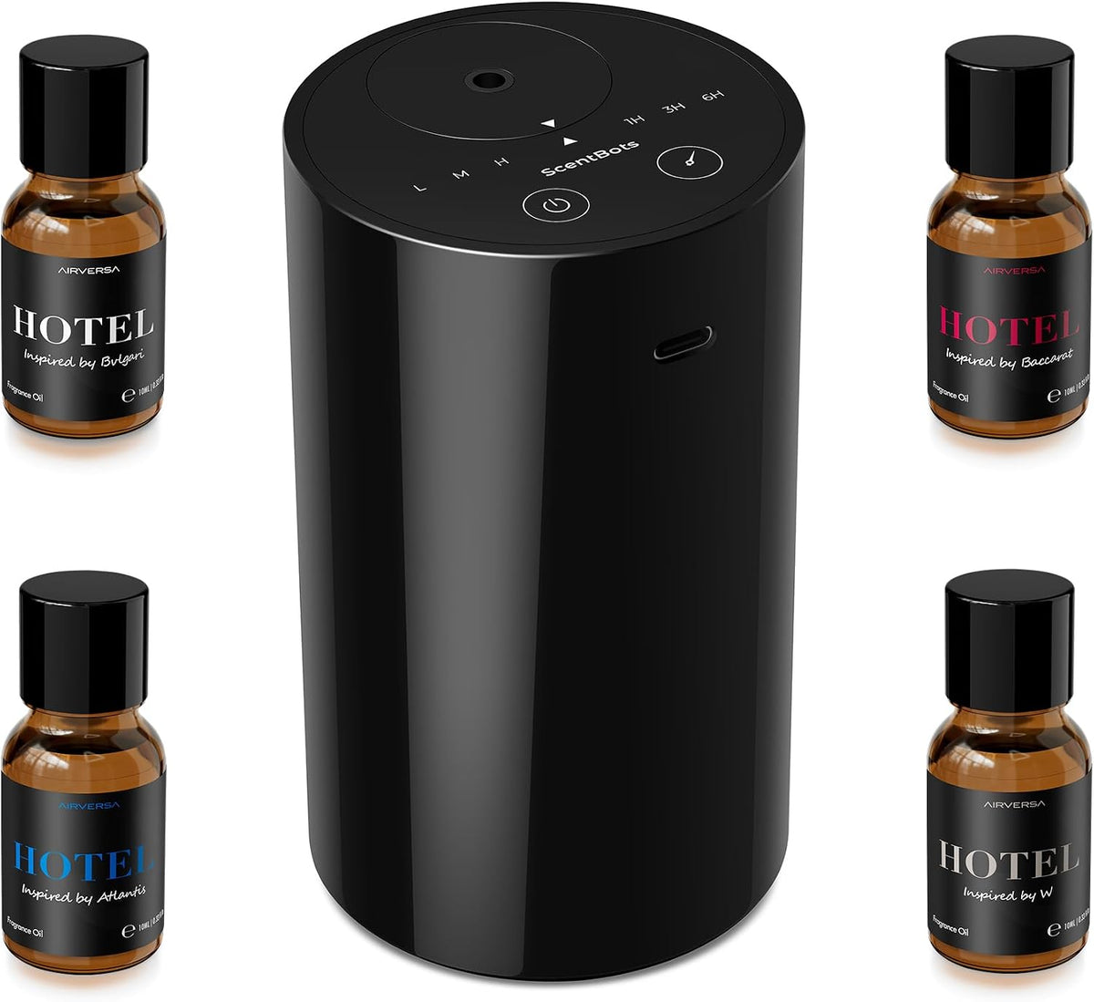 ANZ Waterless Essential Oil Diffuser Starter Kit, Black