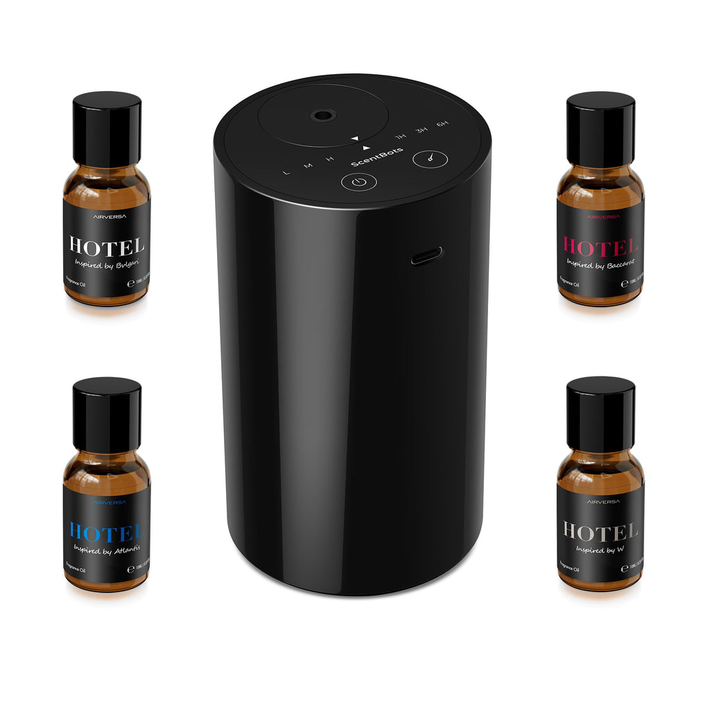 ANZ Waterless Essential Oil Diffuser Starter Kit, Black