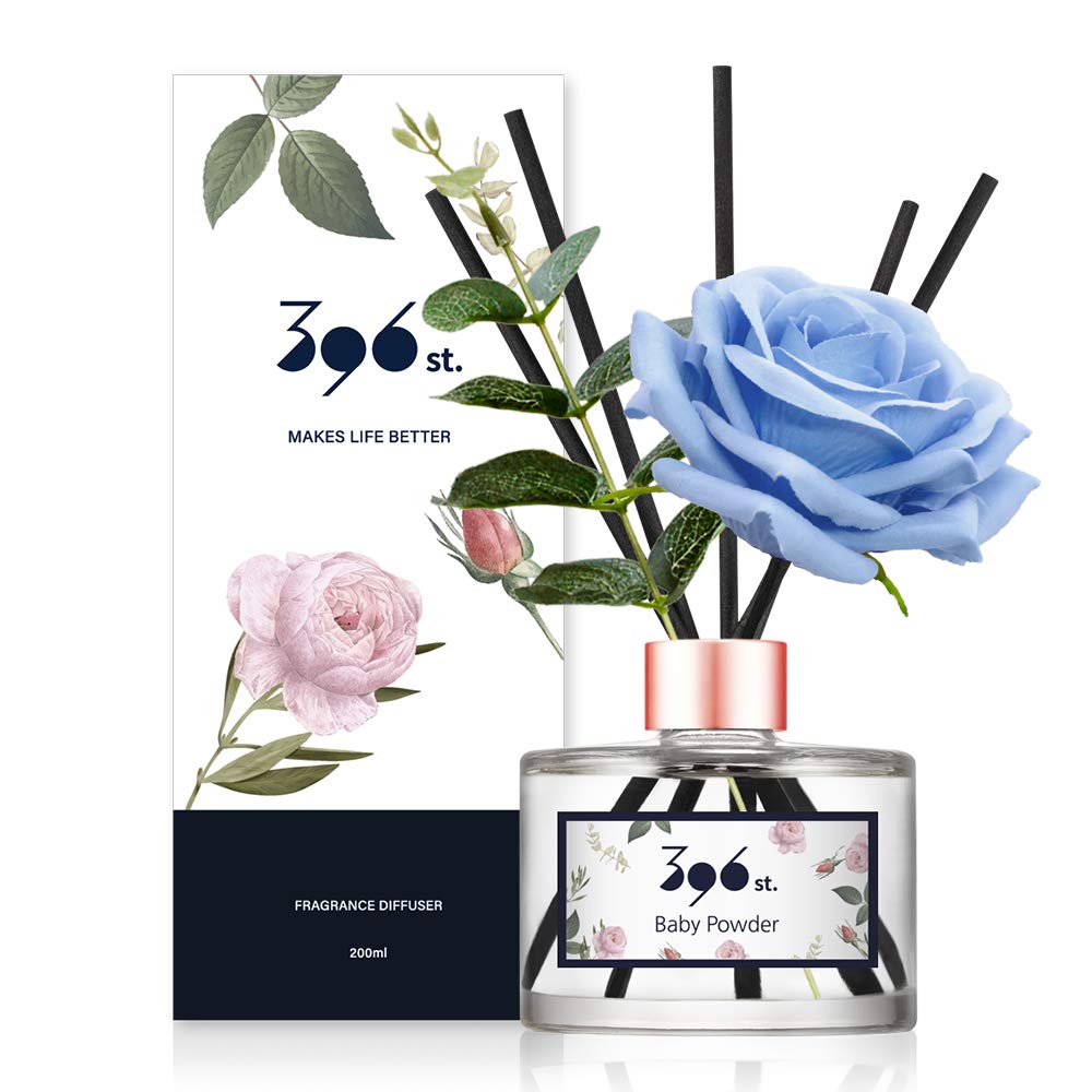396 st. Rose Flower Reed Diffuser, Red Rose, 200ml(6.7oz) / Reed Diffuser Sets, Home Fragrance, Scented Oils, Home & Bathroom Décor