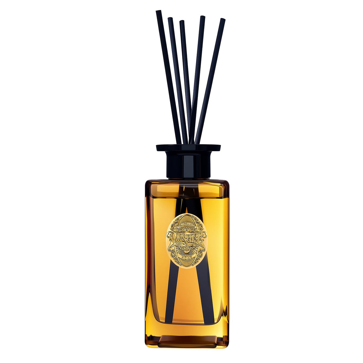 M&SENSE 6.3 oz Large Reed Diffuser Set | Tobacco Teakwood Scent Oil Diffuser with Sticks | Hotel Collection Non-Toxic Essential Oil |for Bedroom Bathroom Living Room