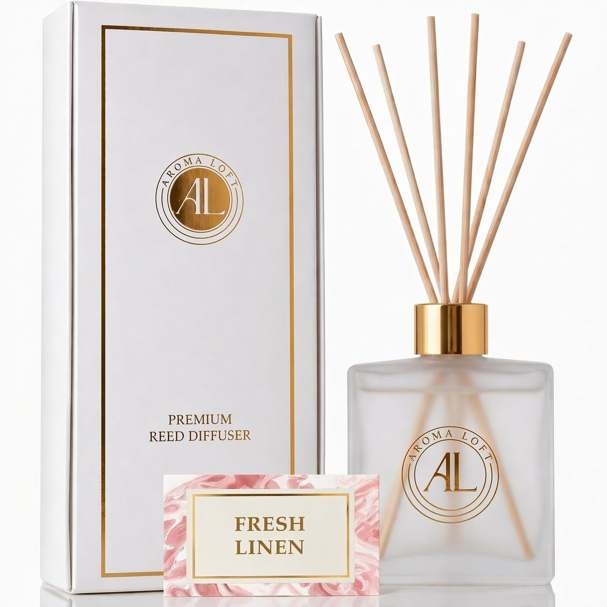 Frosted Reed Diffusers for Home |Premium Fragrance Diffuser | Frosted Diffuser Sticks in Oil Set with Cashmere Vanilla Scent |Smell Good Stuff | Long-Lasting Oil for Bathroom &Office 5 oz