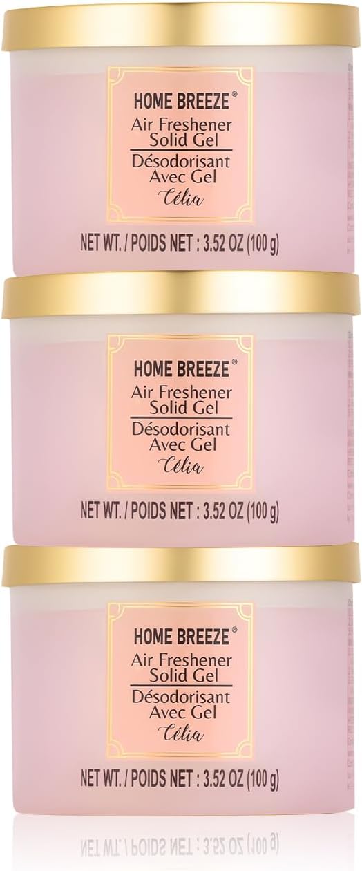 Air Freshener Solid Gel, 3 pk, 3 kinds of Designer Fragrances Air Freshener for Home, Eliminates Odors in Bathrooms, Kitchen, Pet Areas, Boats, RVs & Cars