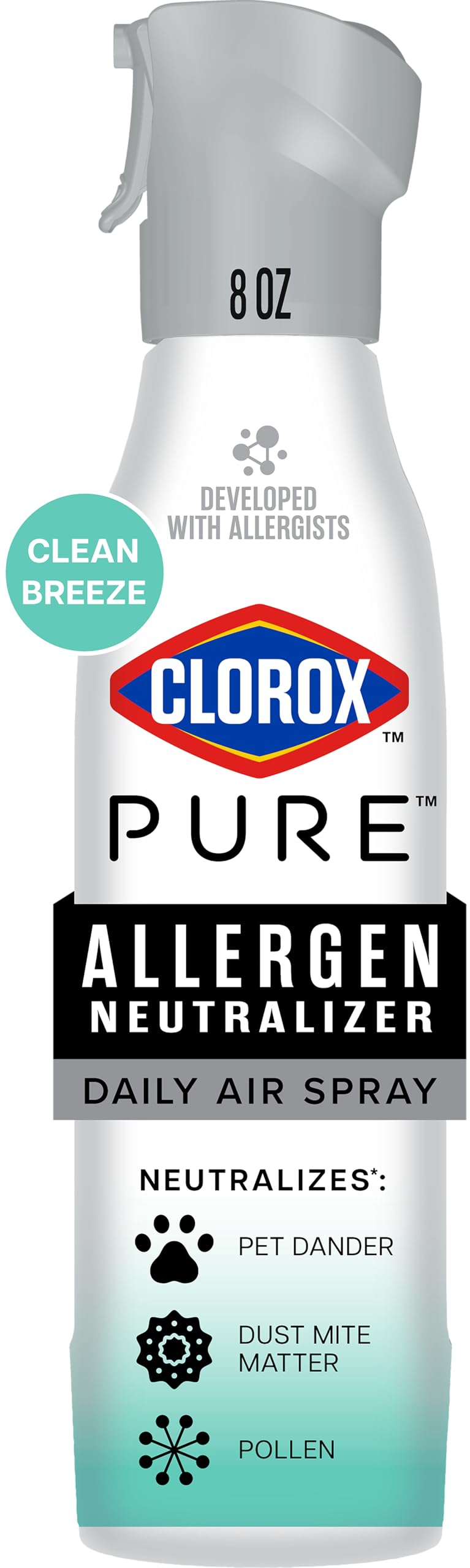 Clorox PURE Allergen Neutralizer Daily Air Spray, Clean Breeze, 8 fl. oz.