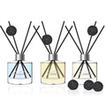 Reed Diffuser Set of 3 | Aromatherapy Fragrance Oil | 12 Sticks and 6 Rattan Balls, 3 x 50ML | Home, Office, Bathroom, Bedroom Essentials (Eucalyptus, Jasmine, Lemongrass, Sky Blue)