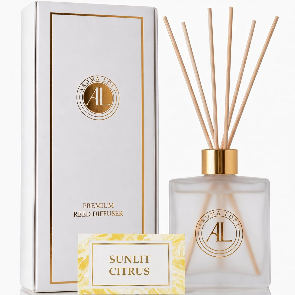 Frosted Reed Diffusers for Home |Premium Fragrance Diffuser | Frosted Diffuser Sticks in Oil Set with Cashmere Vanilla Scent |Smell Good Stuff | Long-Lasting Oil for Bathroom &Office 5 oz