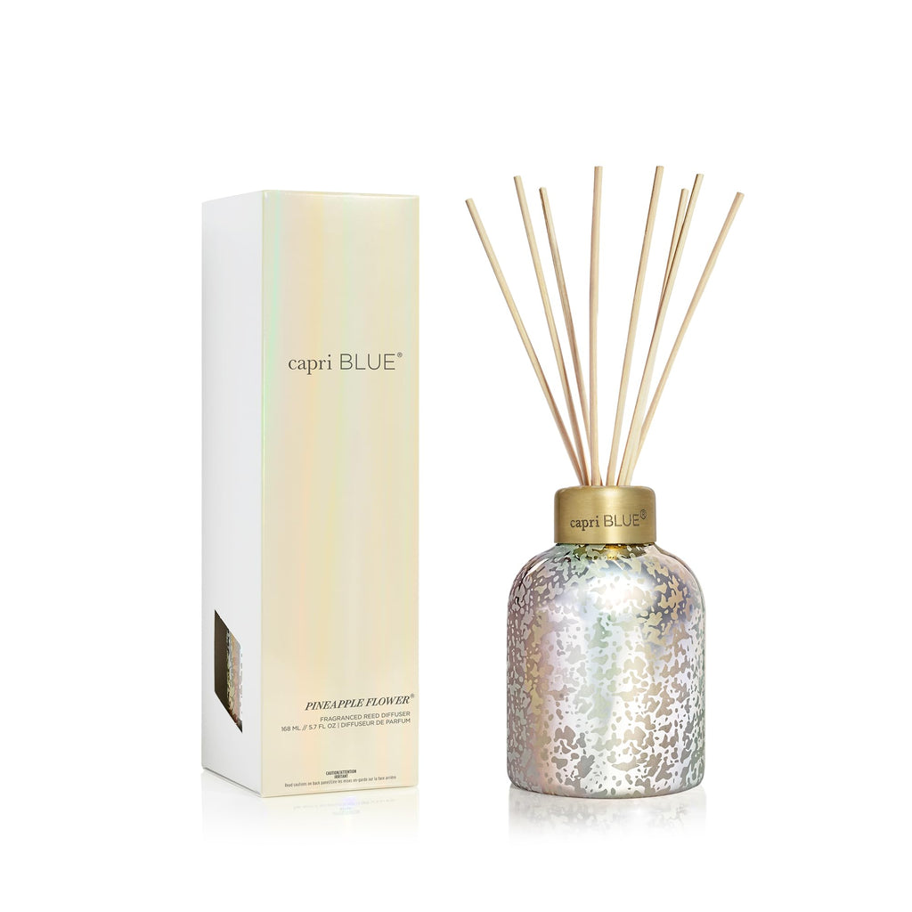 Capri Blue Reed Diffuser - Reed Diffuser Set Includes Scented Oil, Sticks, and Mercury Iridescent Glass Bottle - Home Decor Room Fresheners - Volcano (5.7 fl oz)