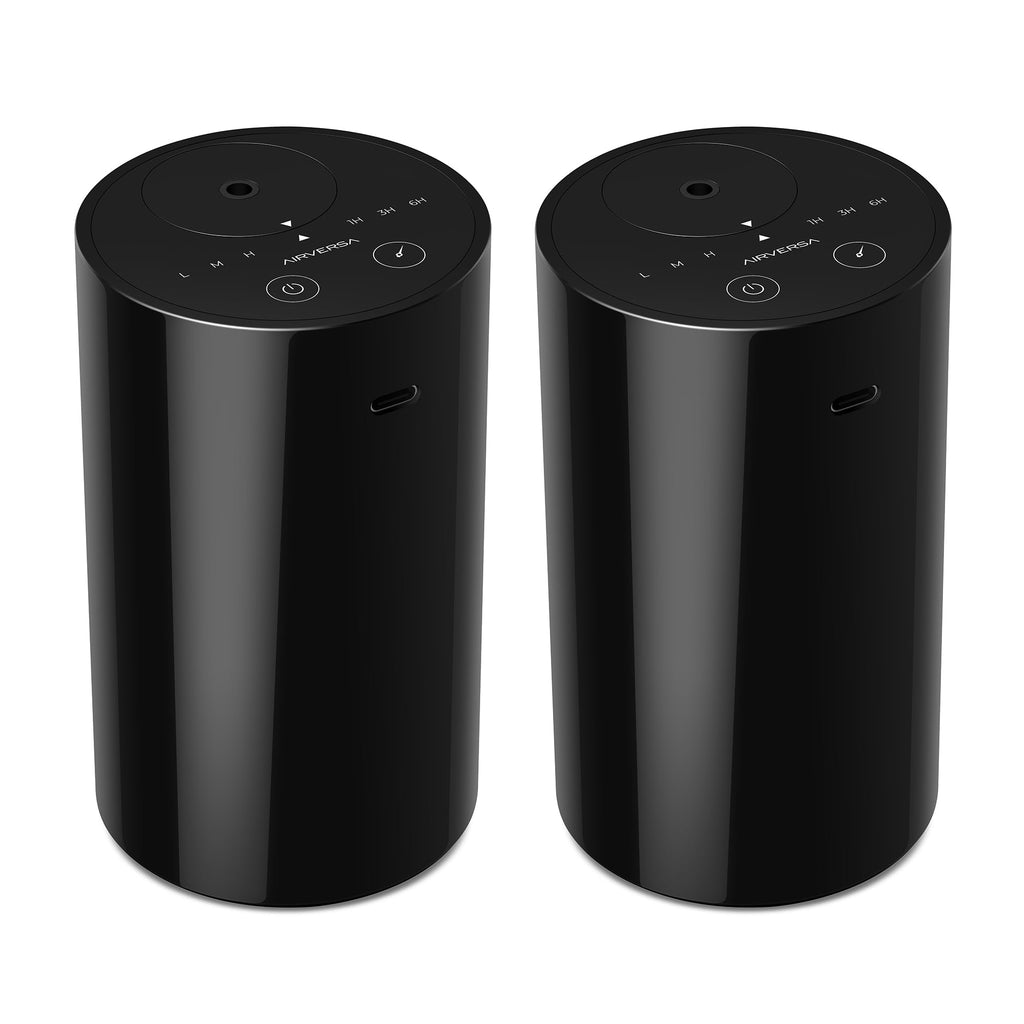 Airversa AN8 Waterless Essential Oil Diffuser Starter Kit, Black