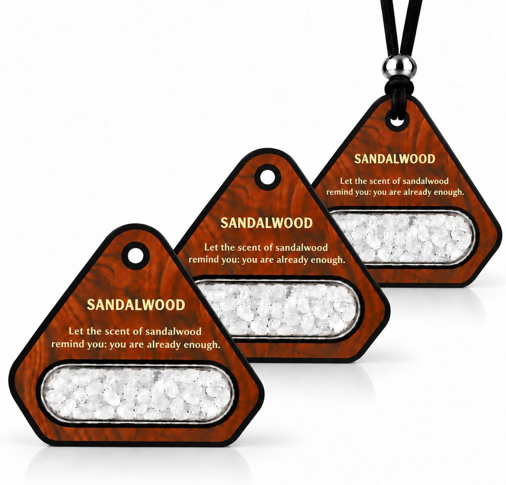 Hanging Car Air Freshener, Solid EVA Beads, Sandalwood, 3 Pack