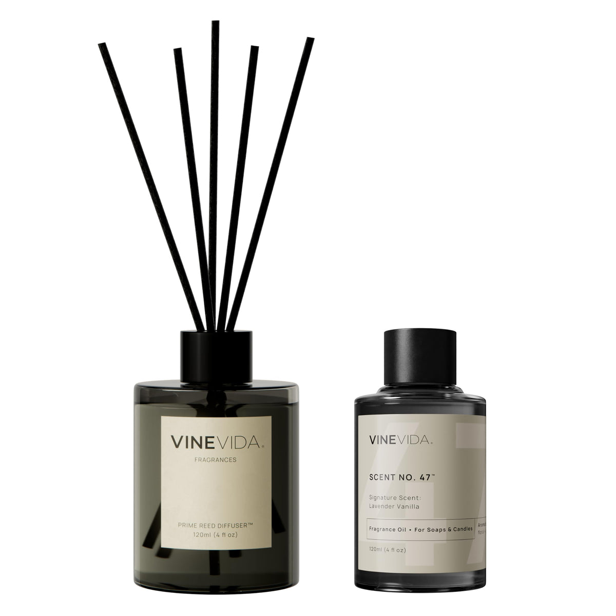 VINEVIDA | Leather & Brandy | Reed Diffuser for Home & Bathroom | Long-Lasting Scent Sticks Set | Oil Stick Diffuser | Bathroom Scent