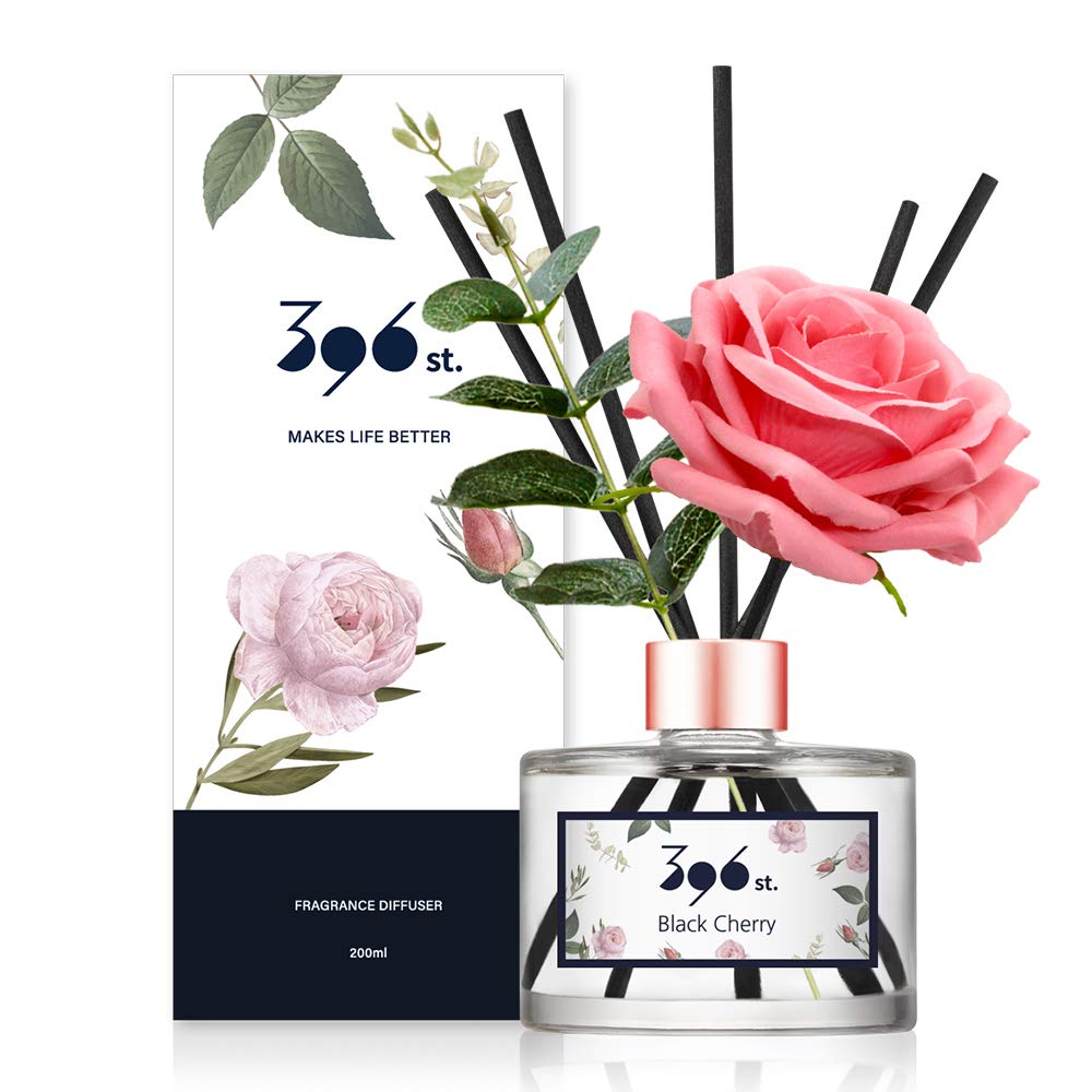 396 st. Rose Flower Reed Diffuser, Red Rose, 200ml(6.7oz) / Reed Diffuser Sets, Home Fragrance, Scented Oils, Home & Bathroom Décor
