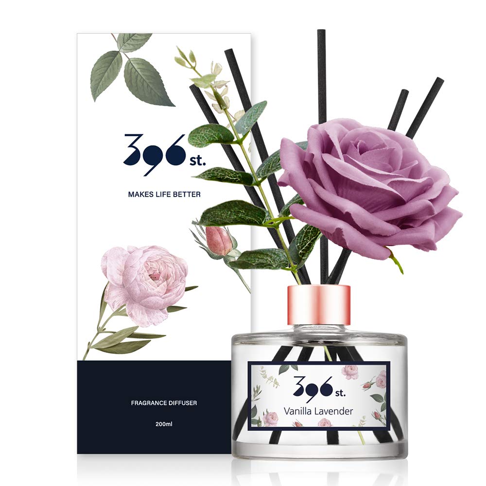 396 st. Rose Flower Reed Diffuser, Red Rose, 200ml(6.7oz) / Reed Diffuser Sets, Home Fragrance, Scented Oils, Home & Bathroom Décor