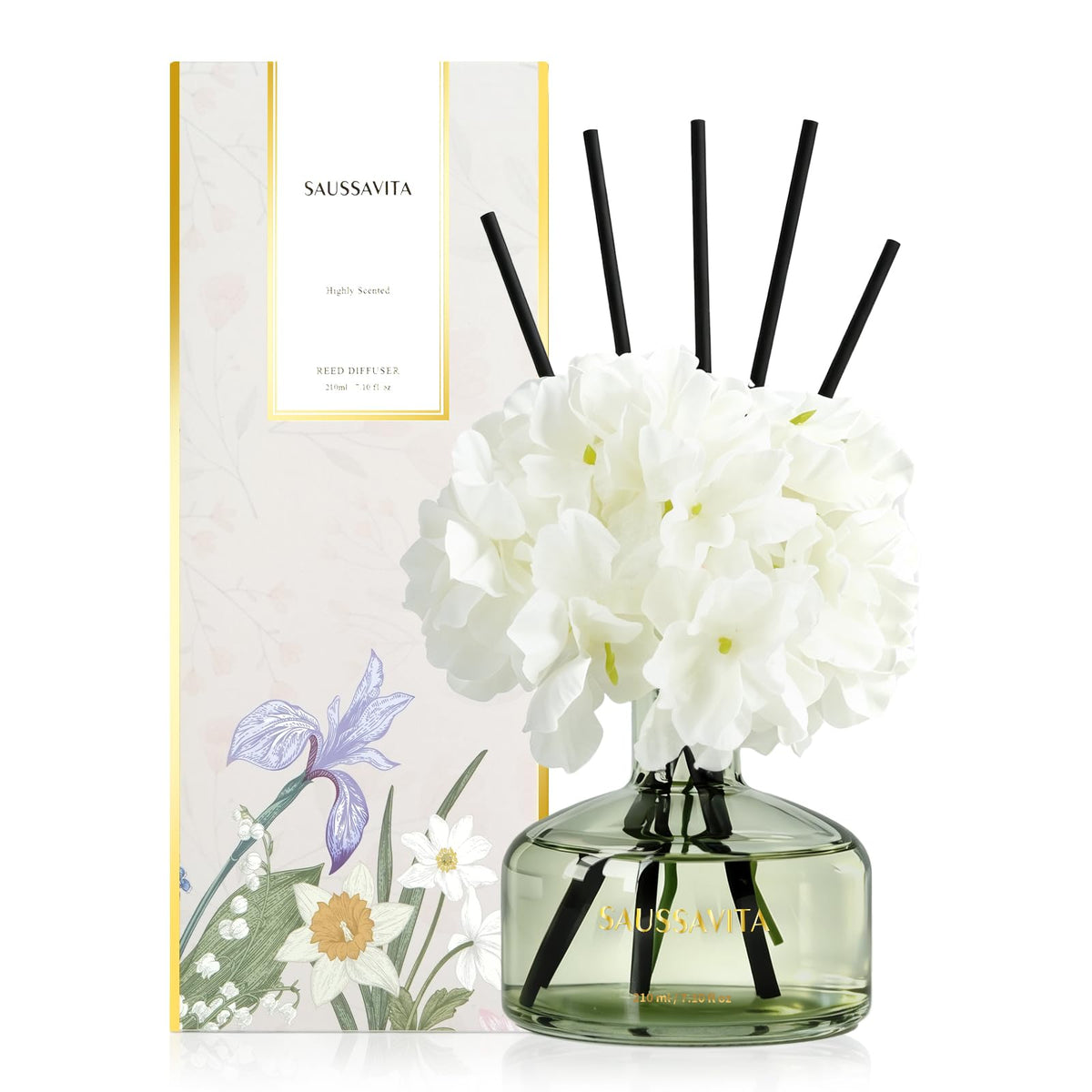 Reed Diffusers Set, 7.10 oz Flower Scented Diffuser with 7 Sticks, Long Lasting Home Fragrance for 120 Days, Perfect for Bathroom, Shelf Decor, Air Fresheners