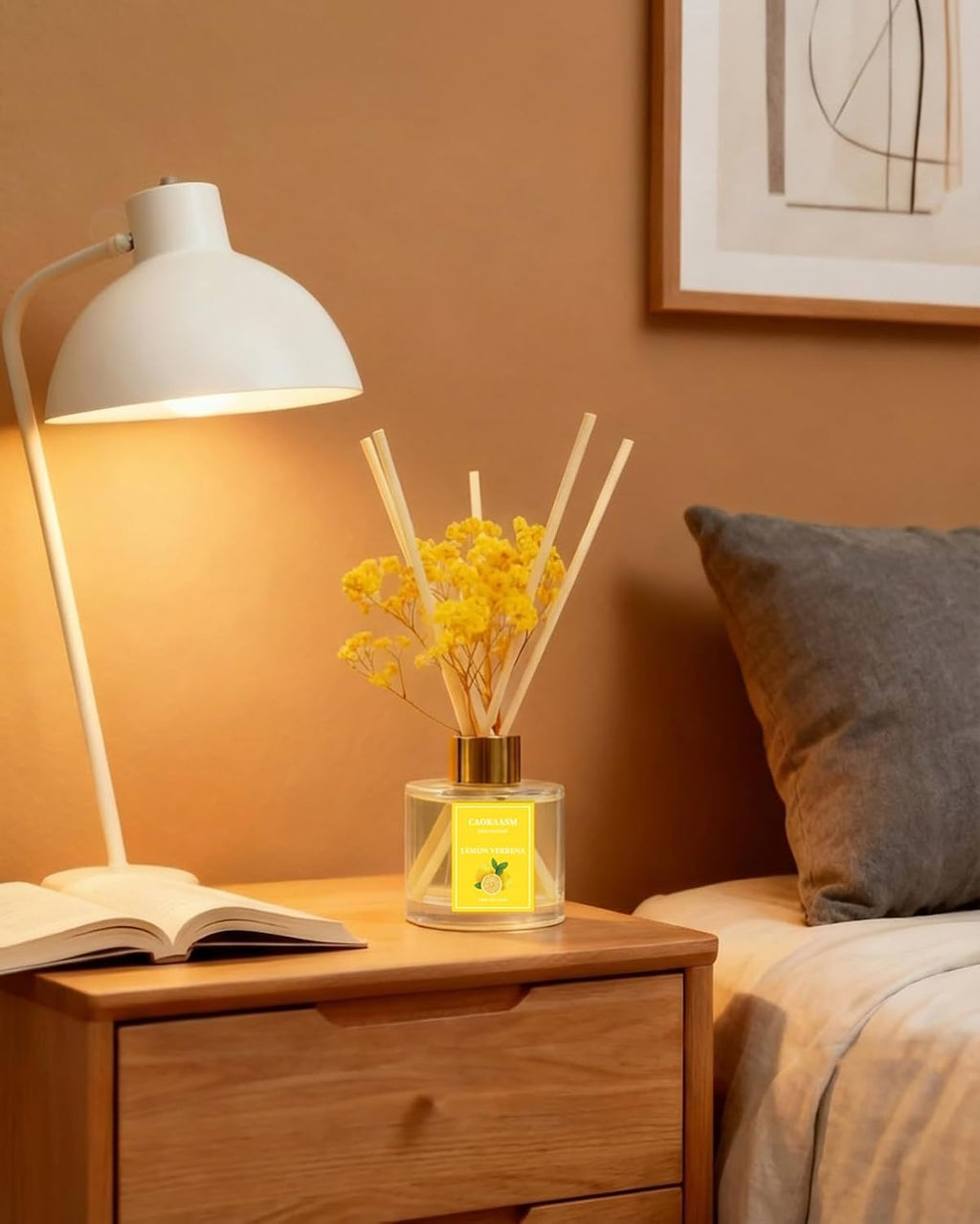 Reed Diffuser Set-Lemon Verbena Scent 3.38 fl oz,Scent Long