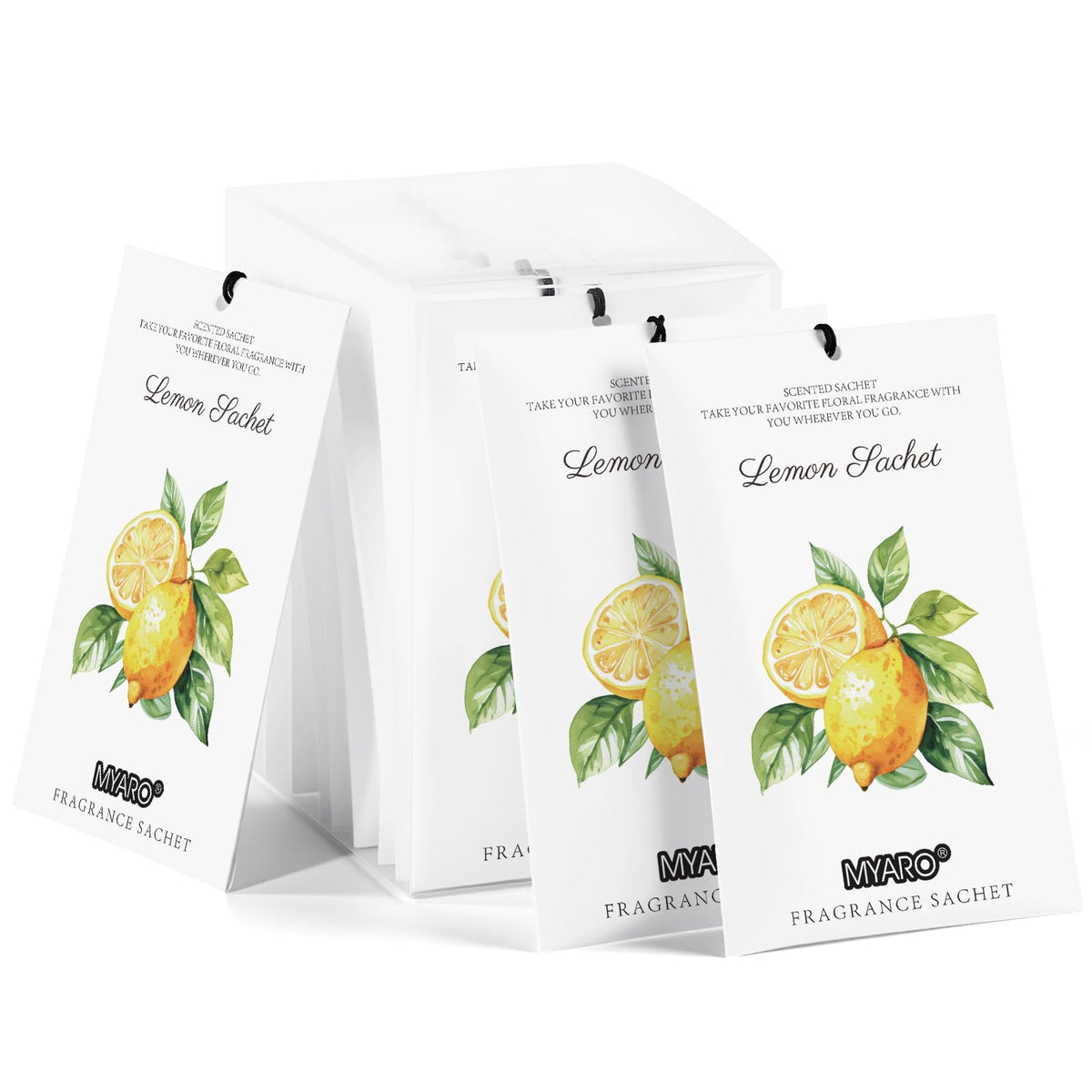 MYARO 12 Pack Fresh Linen Scented Sachets, Closet Deodorizer Car Freshener