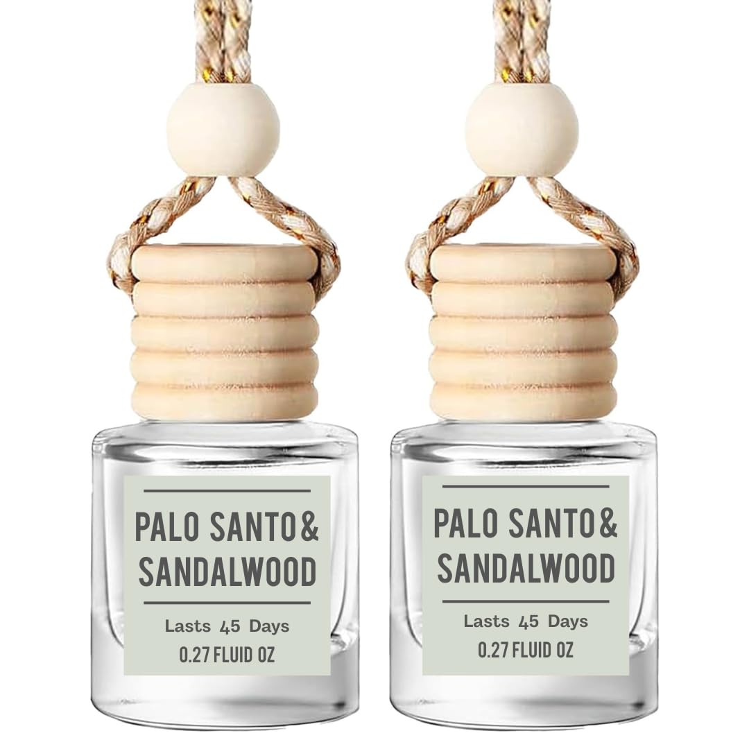 Amber & Vanilla Hanging Car Air Freshener & Oil Diffuser, 2-Pack