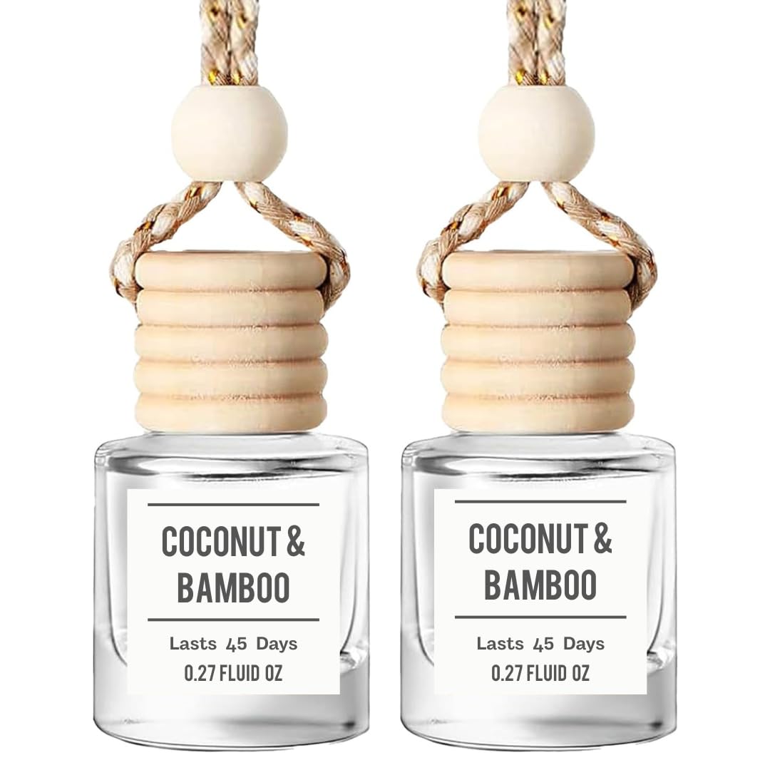 Amber & Vanilla Hanging Car Air Freshener & Oil Diffuser, 2-Pack