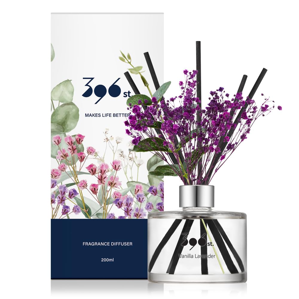 396 st. Rose Flower Reed Diffuser, Red Rose, 200ml(6.7oz) / Reed Diffuser Sets, Home Fragrance, Scented Oils, Home & Bathroom Décor