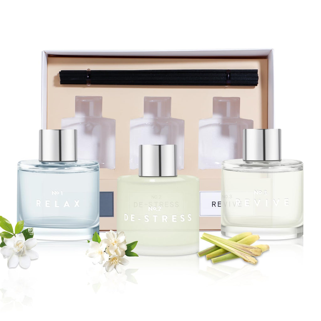 3 Pack Fragrance Reed Diffuser, 50ML Lavender Jasmine Lemongrass