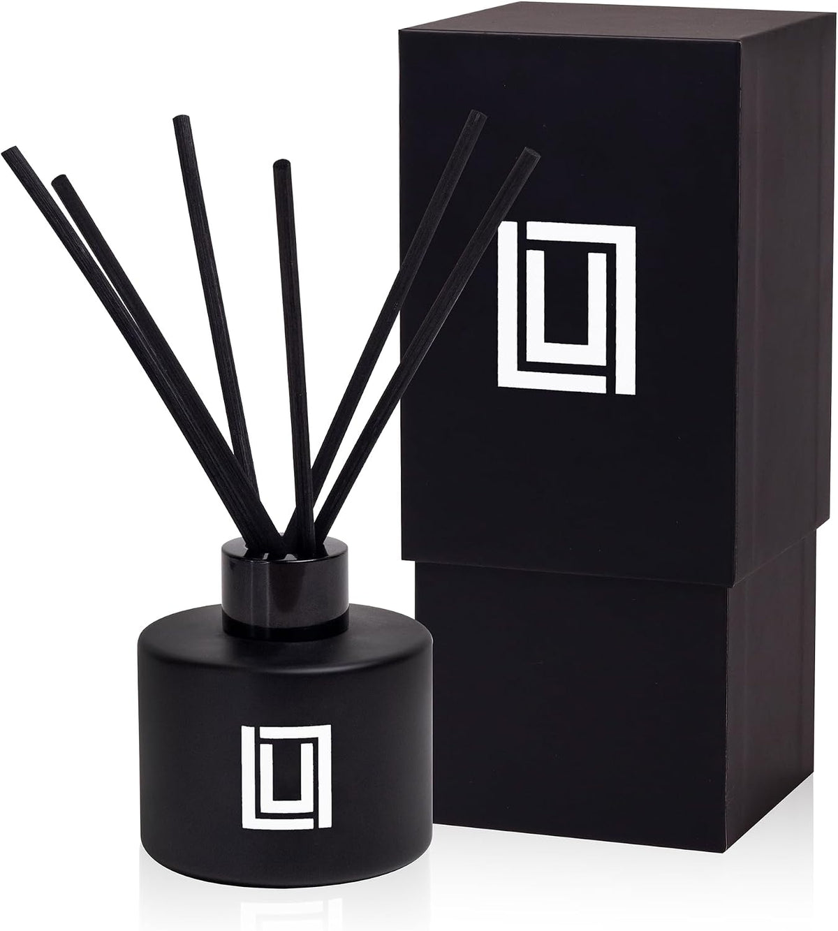 Lulu Candles | Reed Diffuser Set | Jasmine, Oud & Sandalwood | 6 Reed Sticks | Scent Diffuser for Bedroom Bathroom Living Room & Office - 4.2 FL Oz.