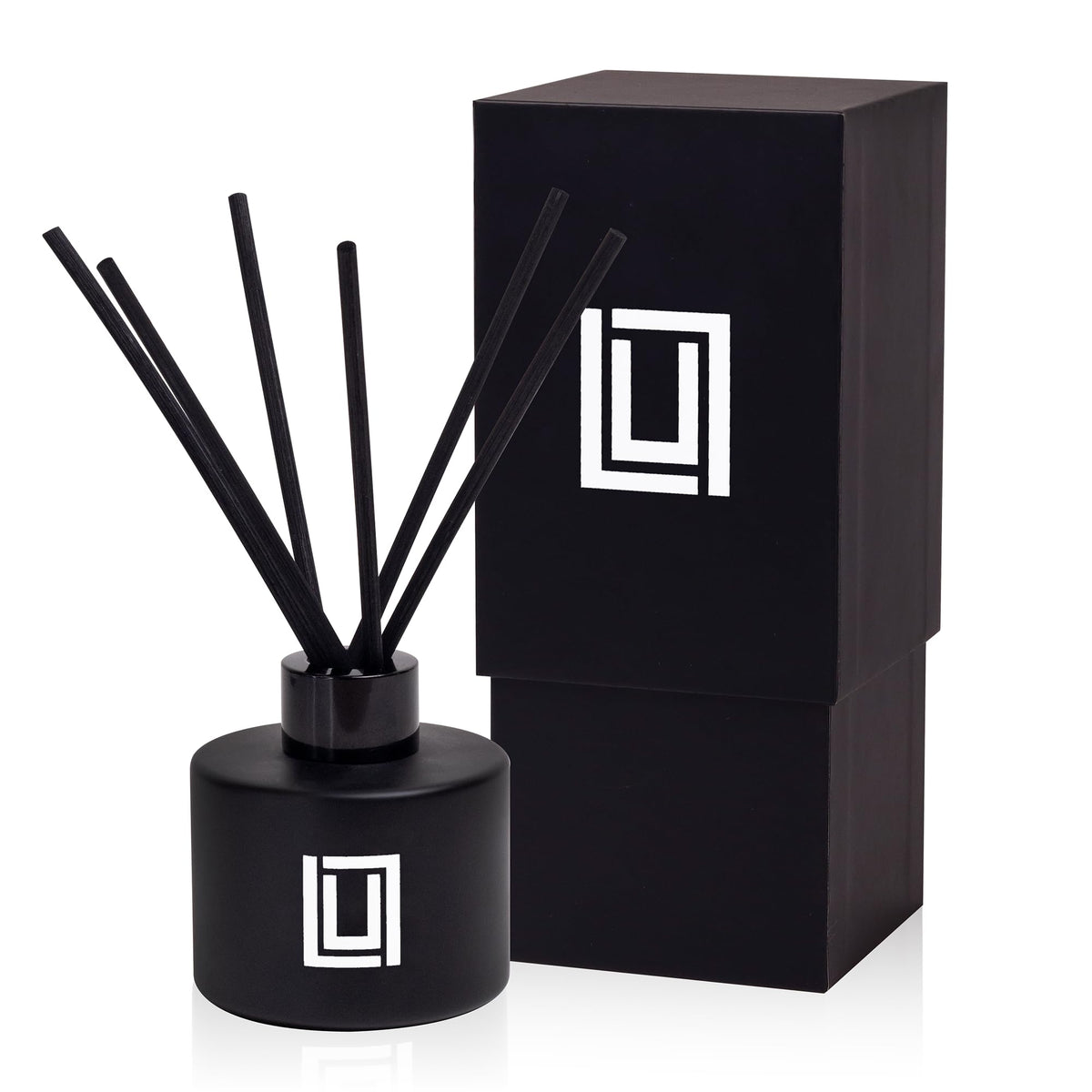 Lulu Candles | Reed Diffuser Set | Jasmine, Oud & Sandalwood | 6 Reed Sticks | Scent Diffuser for Bedroom Bathroom Living Room & Office - 4.2 FL Oz.