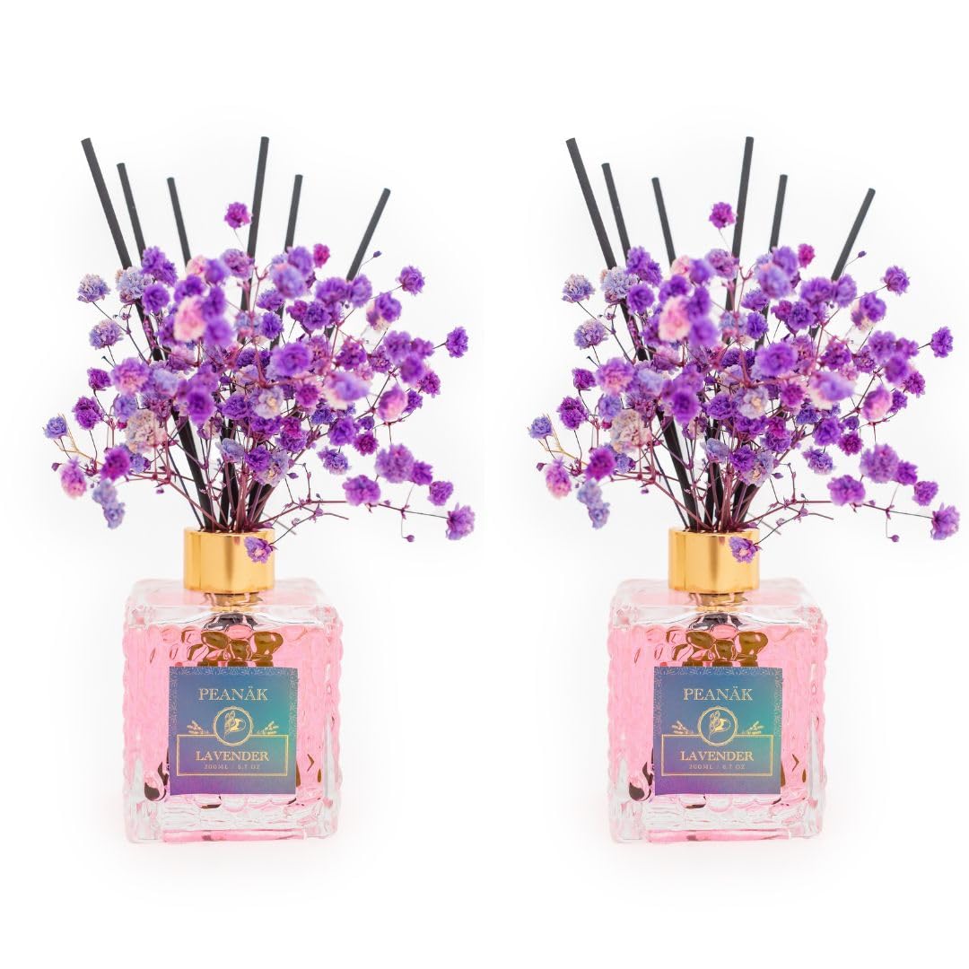 PEANÄK Reed Diffuser Set - Coconut Vanilla 6.7 fl oz | Scented Oil Diffuser with 8 Sticks for Bathroom Shelf Decor & Home Fragrance