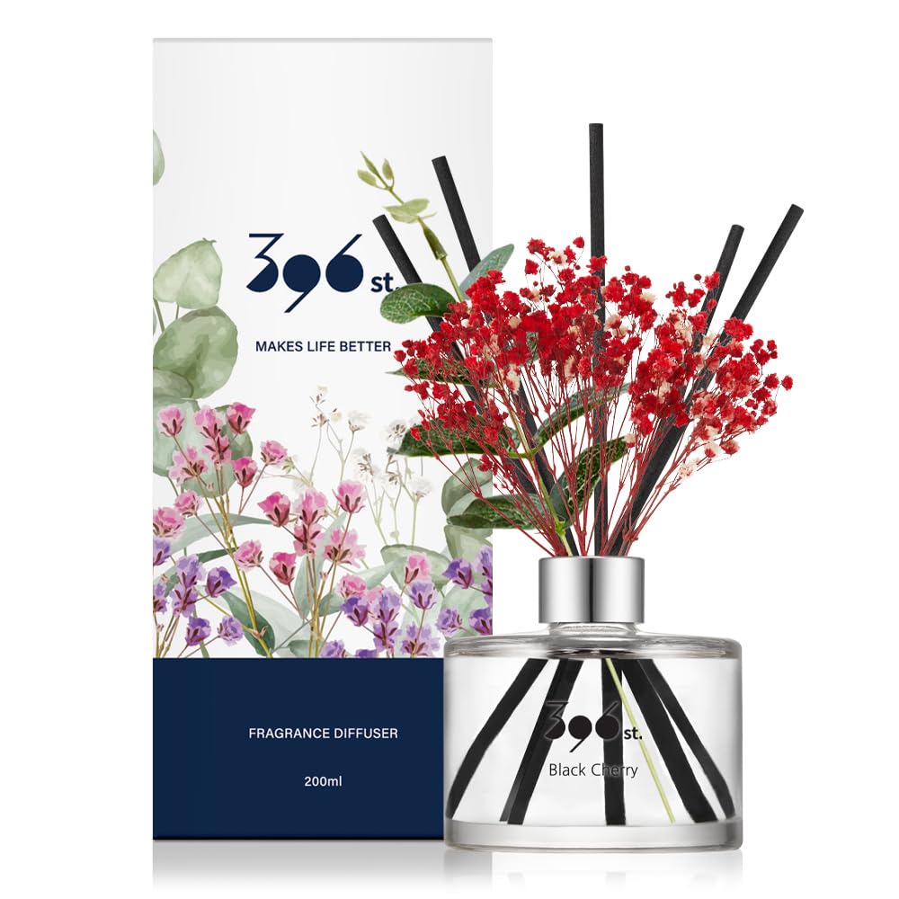396 st. Rose Flower Reed Diffuser, Red Rose, 200ml(6.7oz) / Reed Diffuser Sets, Home Fragrance, Scented Oils, Home & Bathroom Décor