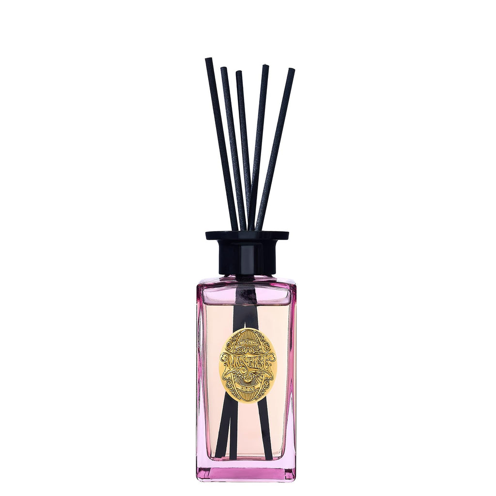 M&SENSE 6.3 oz Large Reed Diffuser Set | Tobacco Teakwood Scent Oil Diffuser with Sticks | Hotel Collection Non-Toxic Essential Oil |for Bedroom Bathroom Living Room