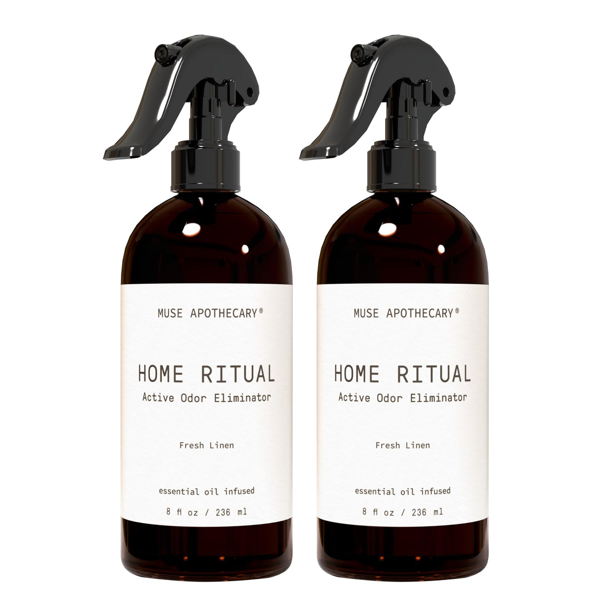 Muse Apothecary Home Ritual Active Odor Eliminator Spray - Furniture Deodorizer Spray & Bathroom Odor Eliminator for Home - Essential Oil Air Freshener - 4oz, Bergamot + French Lavender + Sandalwood