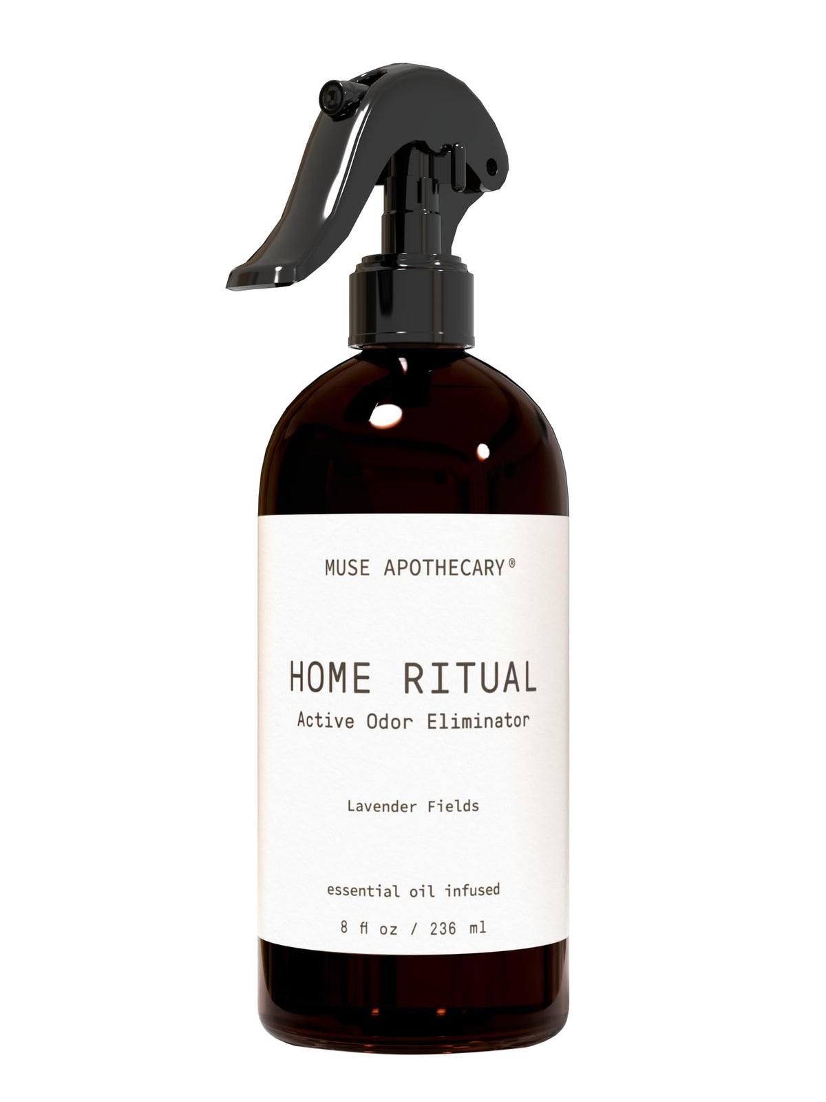Muse Apothecary Home Ritual Active Odor Eliminator Spray - Furniture Deodorizer Spray & Bathroom Odor Eliminator for Home - Essential Oil Air Freshener - 4oz, Bergamot + French Lavender + Sandalwood