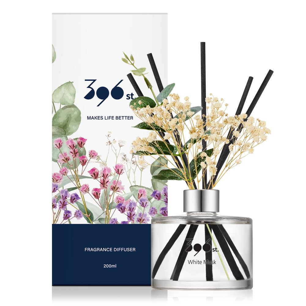 396 st. Rose Flower Reed Diffuser, Red Rose, 200ml(6.7oz) / Reed Diffuser Sets, Home Fragrance, Scented Oils, Home & Bathroom Décor