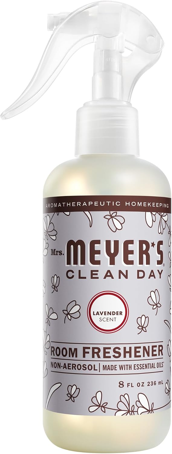 MRS. MEYER'S CLEAN DAY Room and Air Freshener Spray, Non-Aerosol Spray Bottle Infused with Essential Oils, Lavender, 8 fl. oz