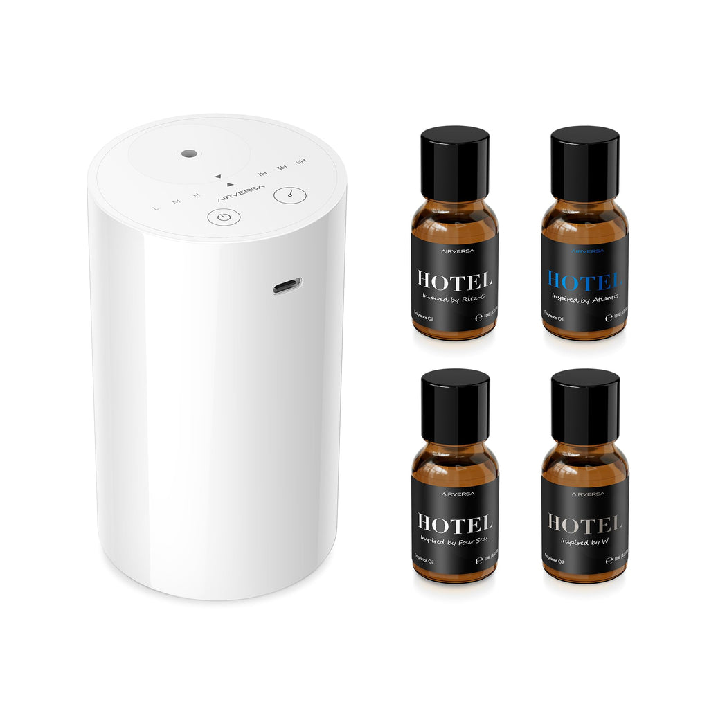 Airversa AN8 Waterless Essential Oil Diffuser Starter Kit, Black