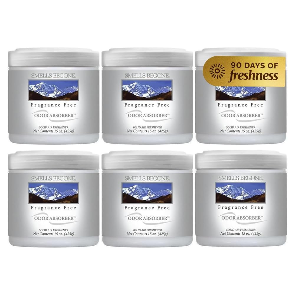 SMELLS BEGONE 15oz Gel Odor Eliminator - Absorb & Remove Tough Odors in Pet Areas, Bathrooms, Basements, Garage, Cars, RVs & Boats - Eliminate Odors Quickly (1-Pack, Lavender Vanilla)