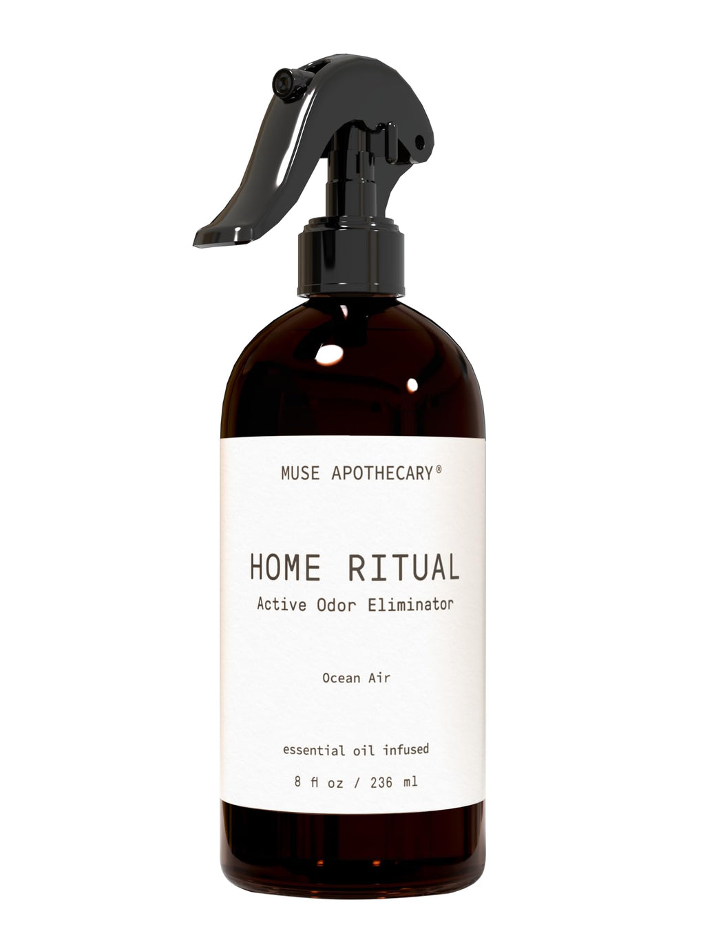 Muse Apothecary Home Ritual Active Odor Eliminator Spray - Furniture Deodorizer Spray & Bathroom Odor Eliminator for Home - Essential Oil Air Freshener - 4oz, Bergamot + French Lavender + Sandalwood