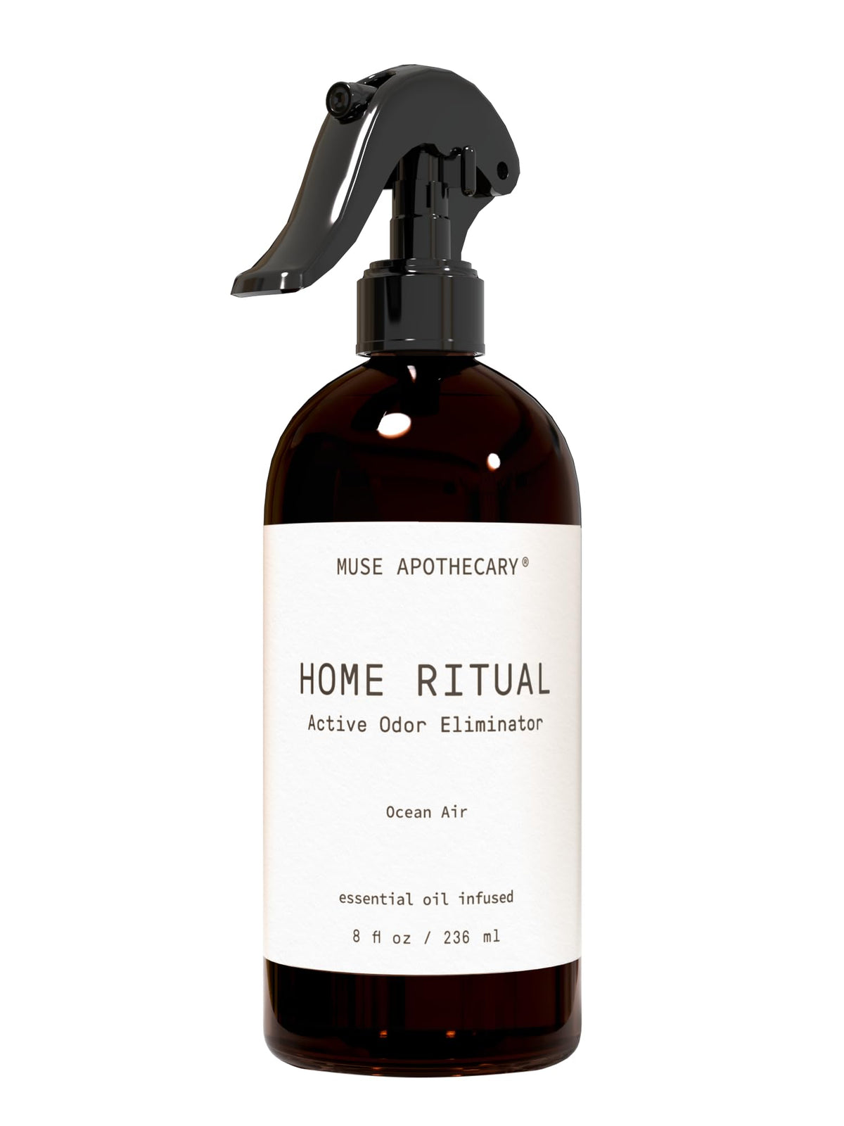 Muse Apothecary Home Ritual Active Odor Eliminator Spray - Furniture Deodorizer Spray & Bathroom Odor Eliminator for Home - Essential Oil Air Freshener - 4oz, Bergamot + French Lavender + Sandalwood
