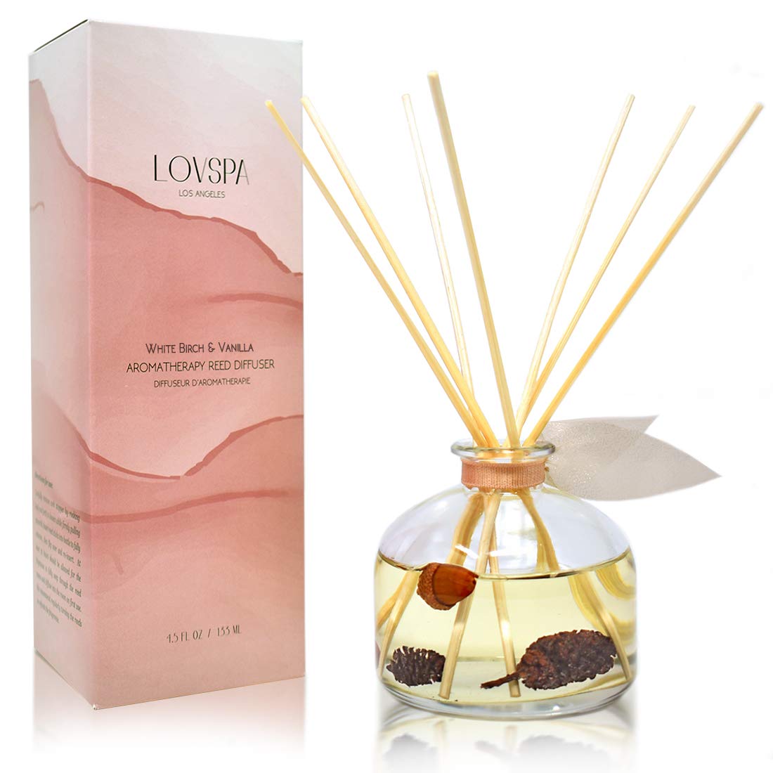 Reed Diffuser Set, Pumpkin Vanilla Chai Scented Oil Diffuser with Sticks, Home Fragrance Accessories for Bathroom Shelf Decor, Aroma Diffusers for Home or Office Fall Decor, USA Made